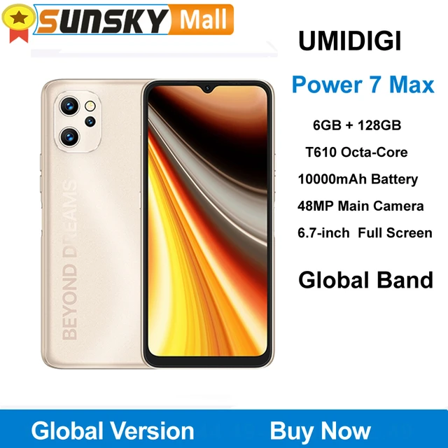 UMIDIGI Power 7 Max 6GB 128GB 10000mAh Battery 48MP Face ID 6.7