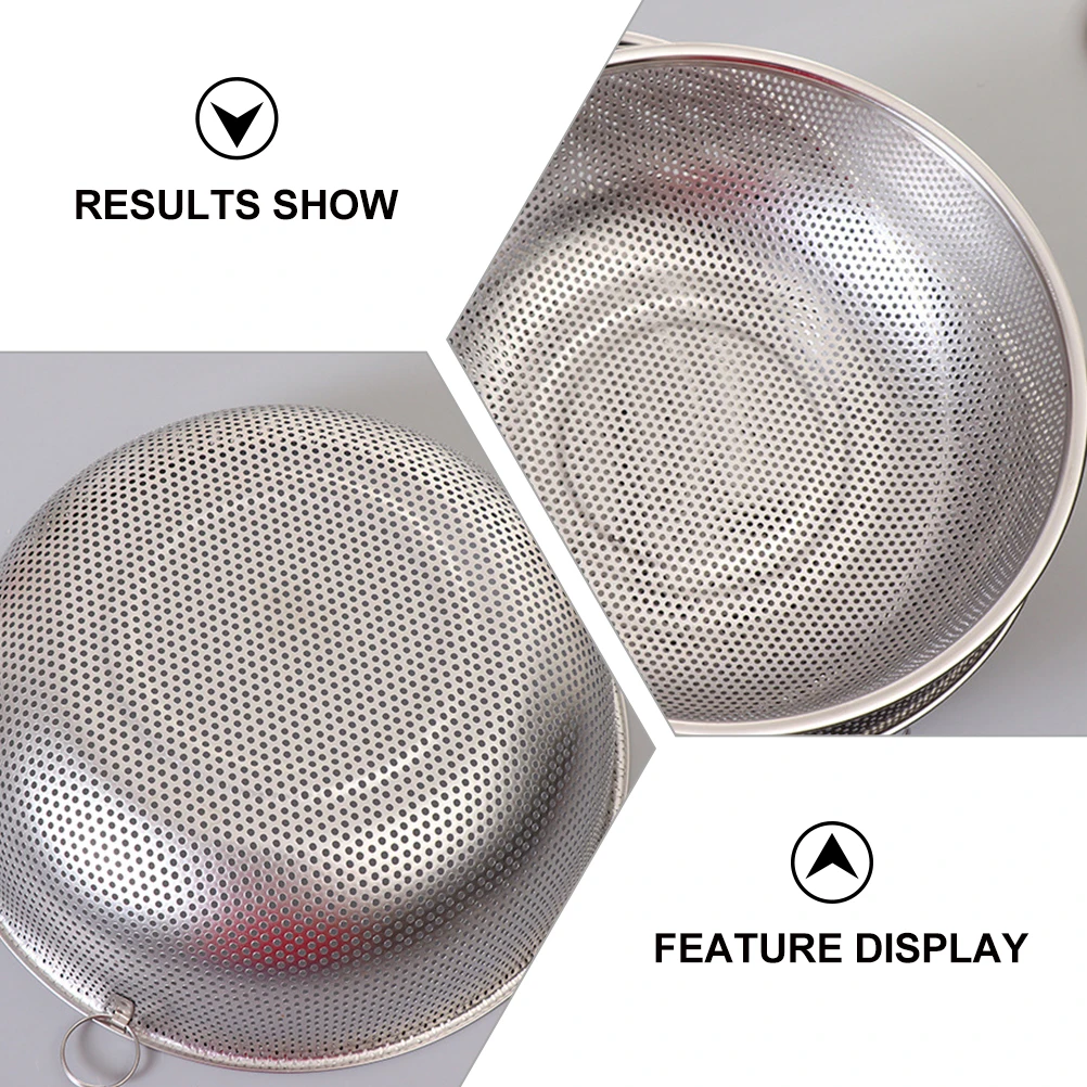 

1Pcs High-Quality Stainless Steel Rice Washing Basket Kitchen Strainer Drain Basin For Fruits Vegetables