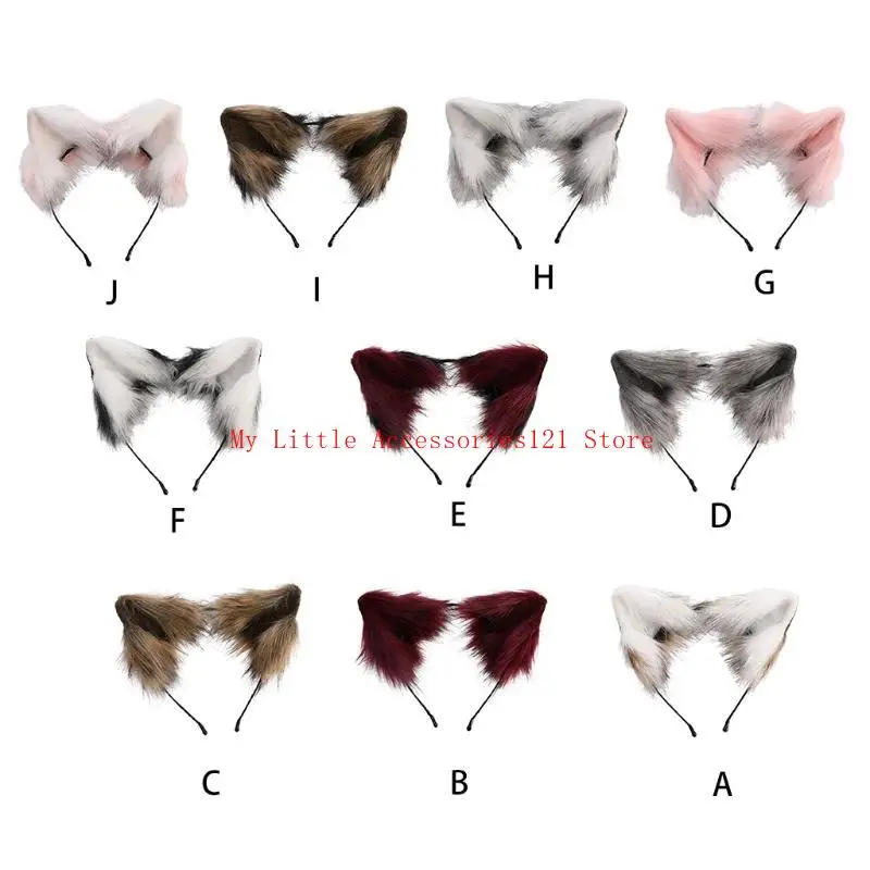 Animale da donna per orecchie gatto ornamenti per capelli accessori peluche per capelli halloween hoops hoops anime