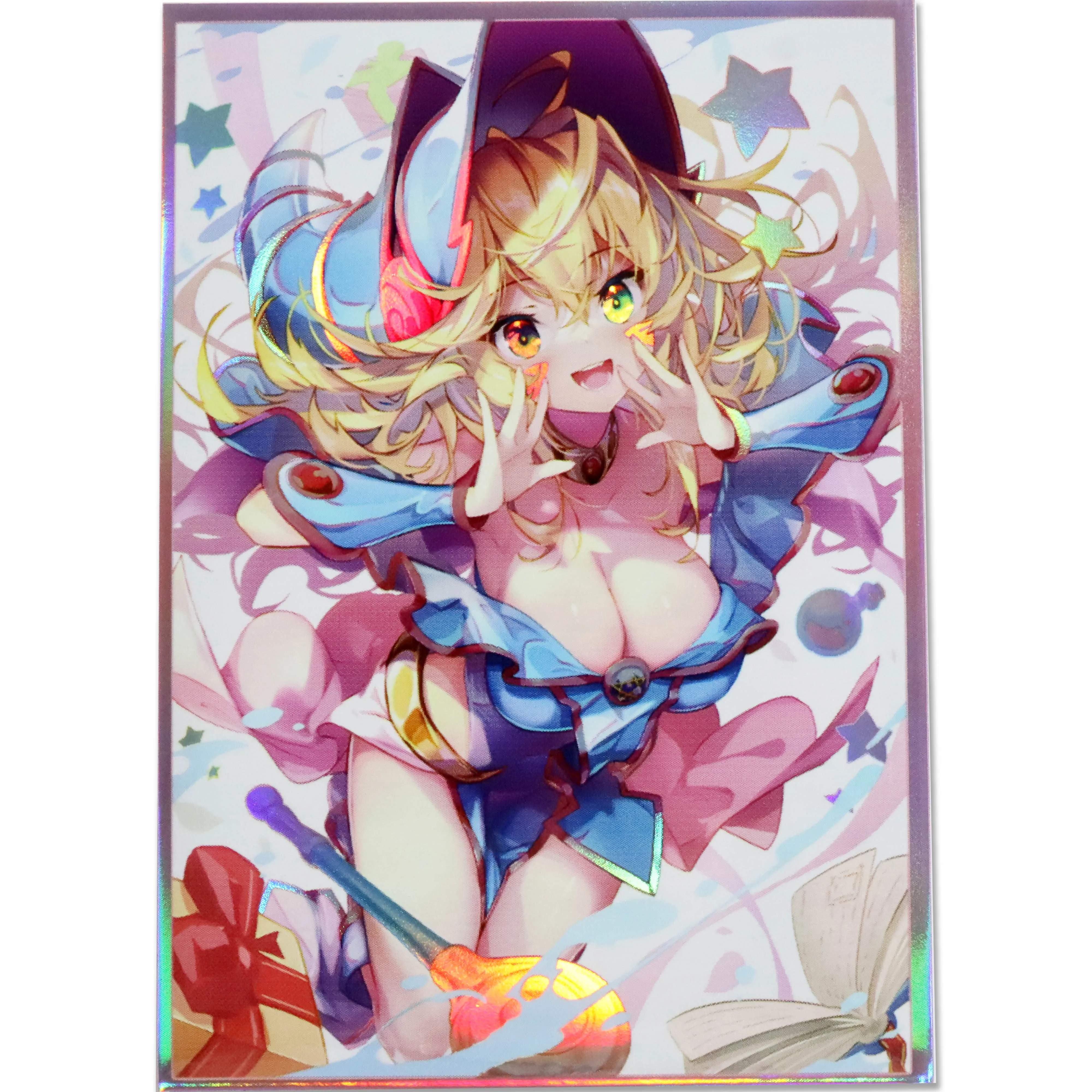 63x90mm 60ct Holographic (Black Magician Girl)Top Loading Trading Card Sleeves Deck Protector for YuGiOh/Japanese Sized Cards