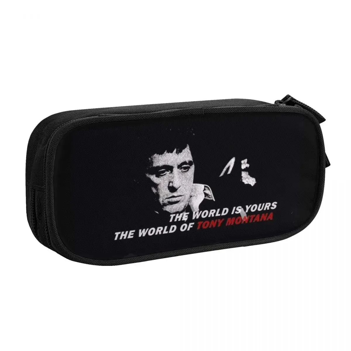 Scarfaces Tony Montana Big Capacity Pencil Pen Case Office College School Large Storage Bag Pouch Holder Box Organizer