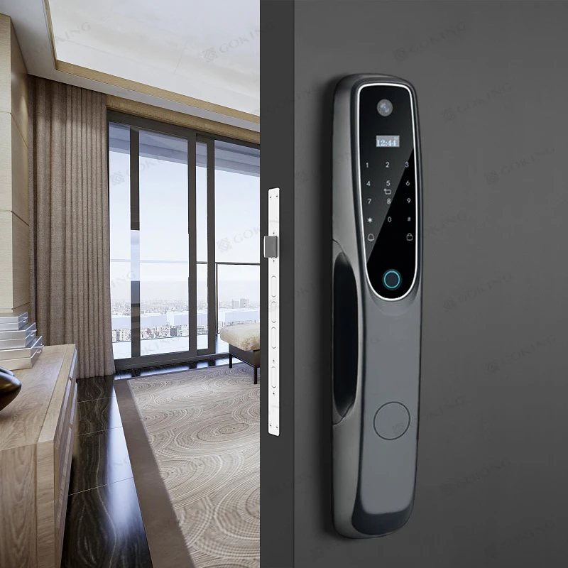 Goking waterproof tuya app card access control exterior antitheft gate keyless entry door lock smart locks built in camera