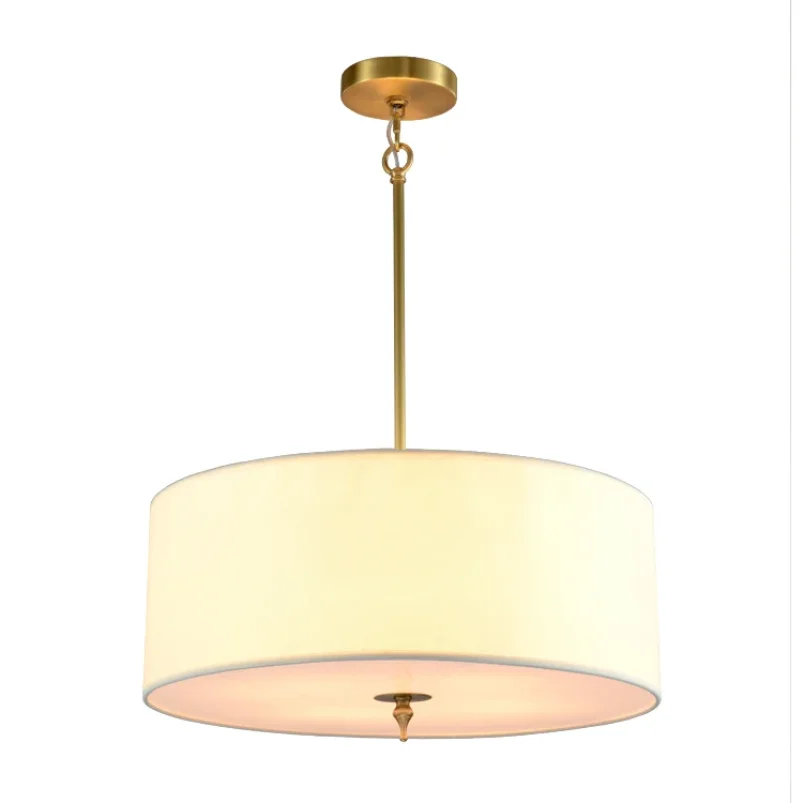 Simple American Style Bedroom Chandelier Living Room Dining Room Study Light Modern Cloth Cover Light