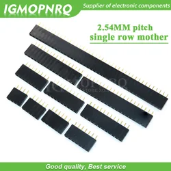 10PCS 2.54MM pitch single row female pin socket 2/3/4/5/6/7/8/9/10/11/12/13/14/15/16/20/40Pin PCB Connector Single Row Mother