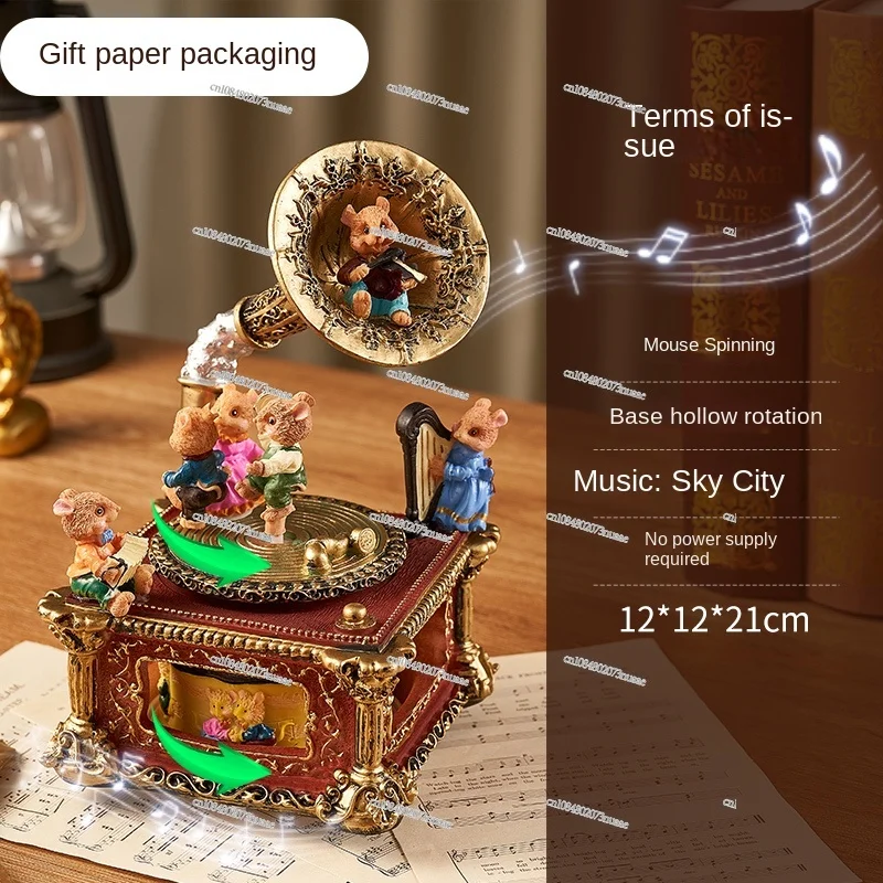 

Retro Phonograph Music Box Classical Music Box Gift Ornament