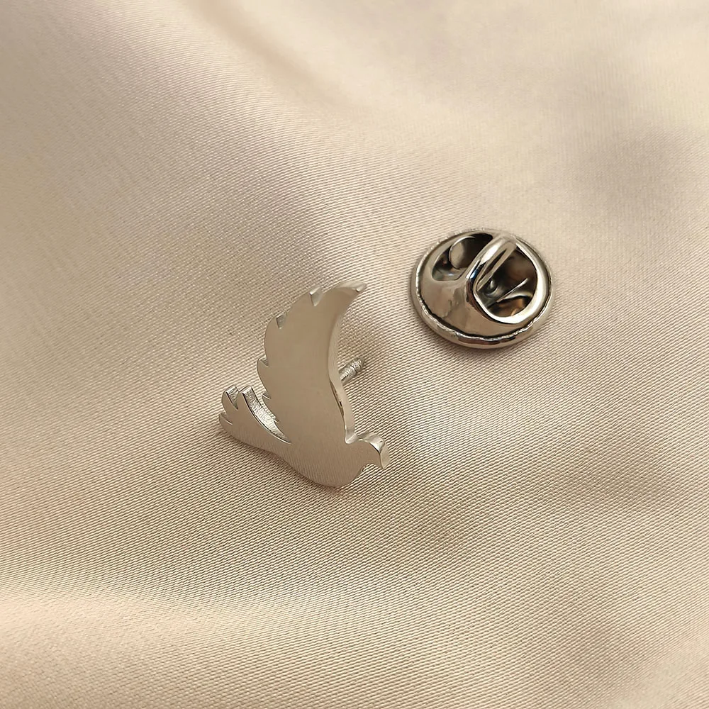 شارة عصرية من الفولاذ المقاوم للصدأ Dove of Peace، دبوس طية صدر السترة للرجال، مجموعة مجوهرات عالية الجودة مقاومة للماء، إكسسوارات Boyfriend Gi #3