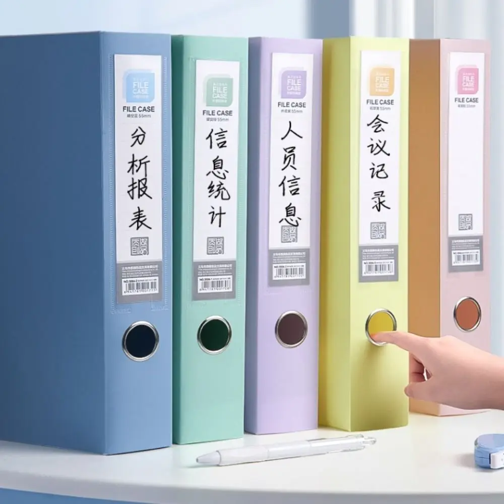 Stockage de bureau épaissi A4 dossier anti-poussière Morandi couleur papier boîte de rangement PP plastique Document étui Division de Personnel