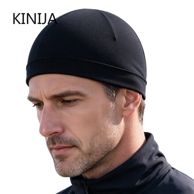 Summer Thin Breathable Mesh Skull Beanie Cap Men Sweat Absorbent Sport Cap Under Helmet Liner Moisture Wicking Cycling Hat
