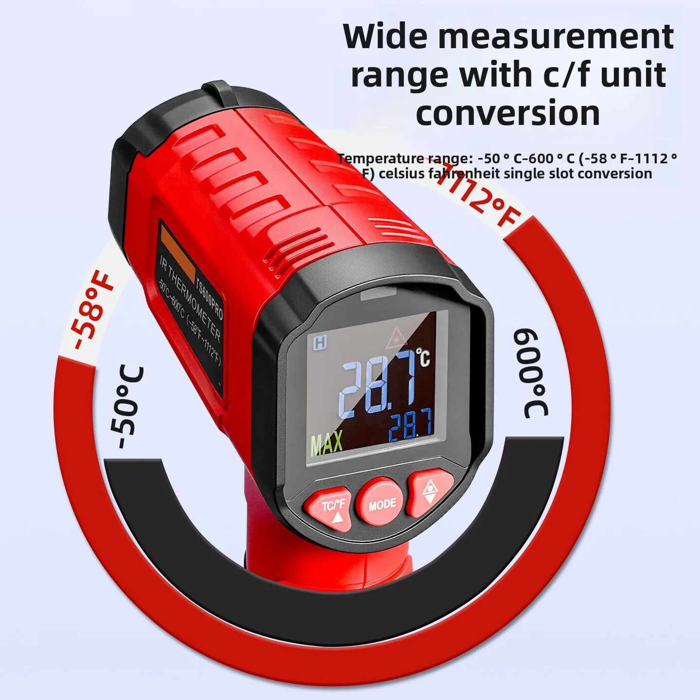 

Smart Home Portable Electronic Thermometer, High-precision Industrial High-temperature Infrared Handheld Thermometer