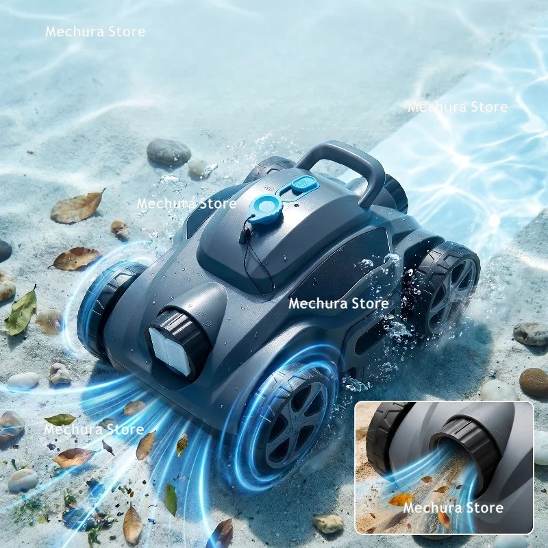 Cordless Robotic Pool Cleaner High-Power Automatic Pool Vacuum Deep Bottom Cleaning Smart Underwater Suction Sweeper JT40