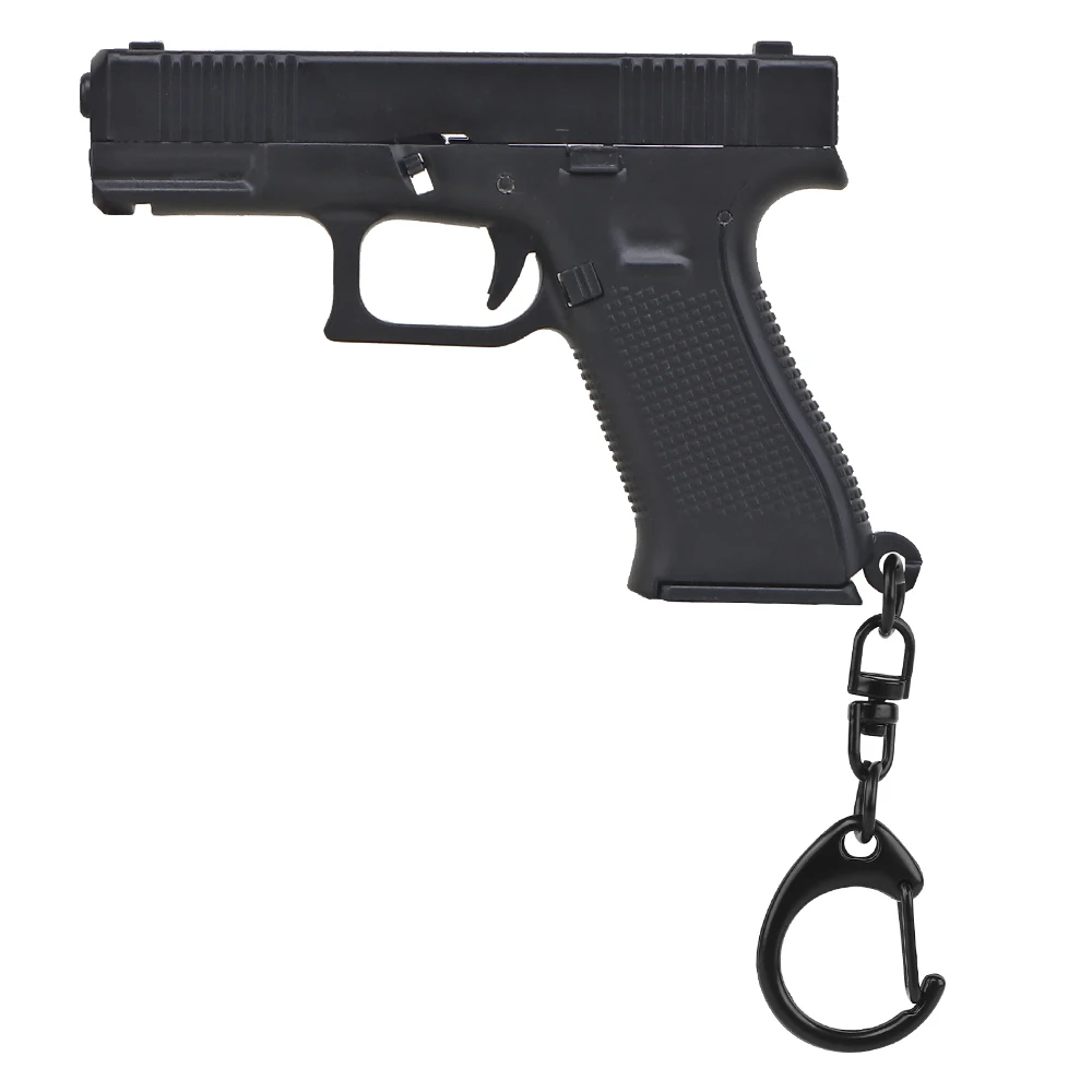 Glock G45 Black Mini Gun Keychain 1:4 Miniature Gun Shape Pistol Keyring Pendant Ornament Gift for Army Fan Model Collection