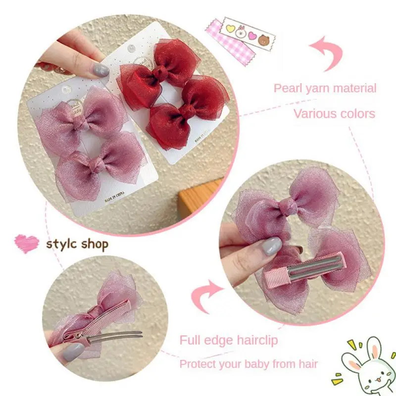 Lovely Small And Exquisite 5 Colors Various Styles Bow Hairpin Bow Knot Hair Clip Not Damaging Fabric Baby Hair Accessory