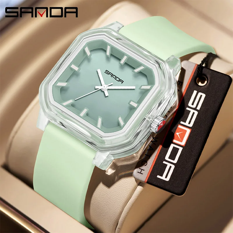 SANDA Top Brand New Fashion Super Cool Trend Design Sports Waterproof Youth Watch Simple Exam Silent Boys and Girls Quartz Clock