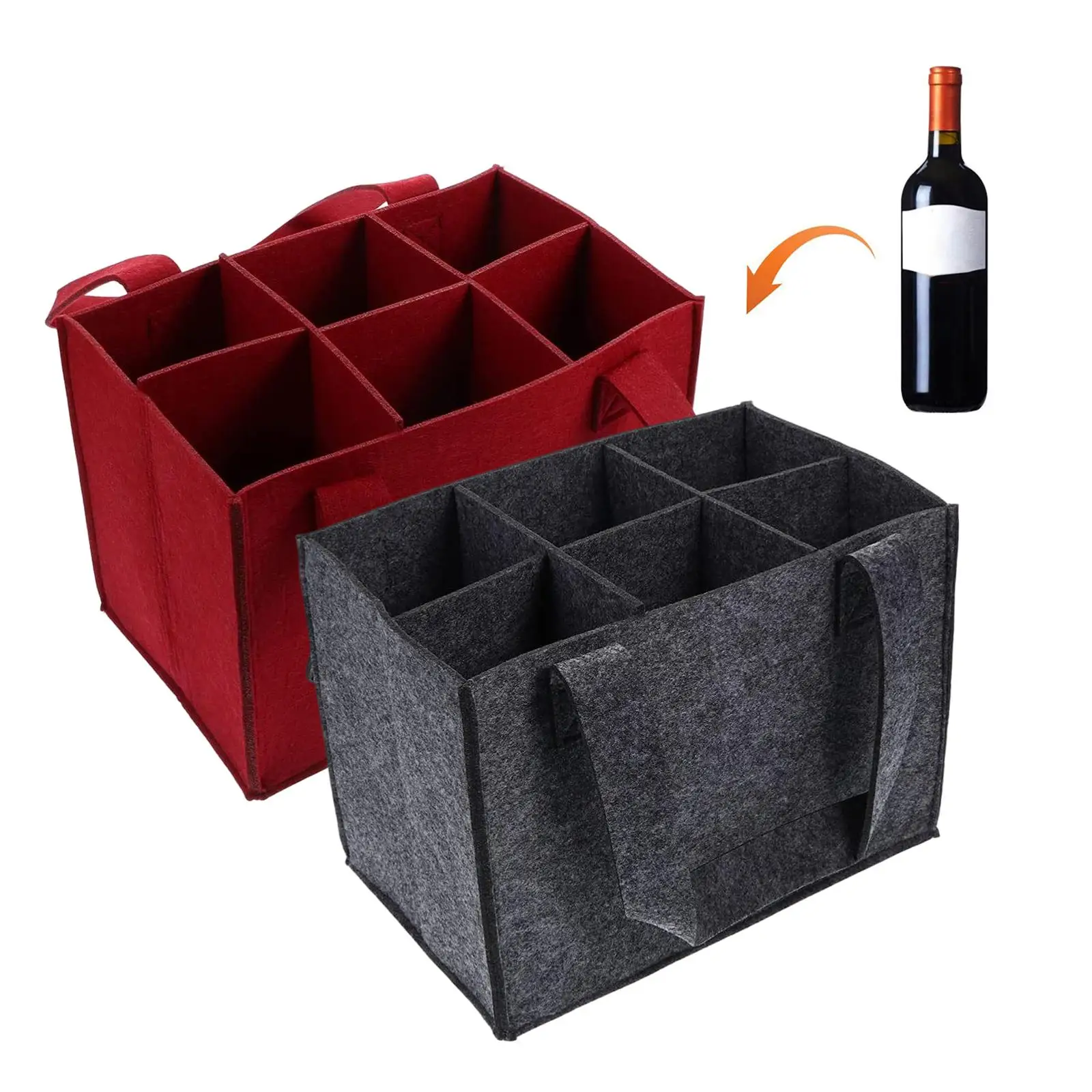 

Рождественская сумка-органайзер на 6 бутылок с ручкой, сумка-переноска для вина, держатель для вина