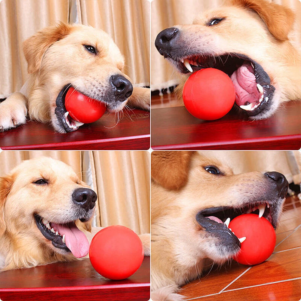 Bolas hinchables para perros, pelota de goma sólida resistente a caídas Indestructible, entrenamiento de mordeduras para perros medianos y grandes, masticadores agresivos