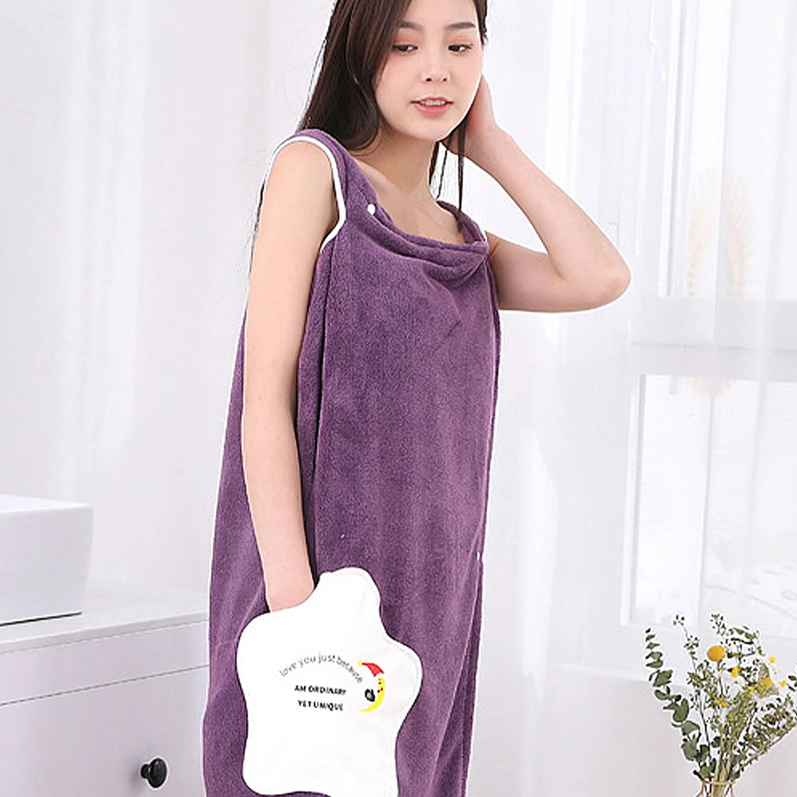 1 قطعة الصوف المرجاني يمكن ارتداؤها منشفة استحمام مريحة ماصة حمام تنورة النساء دش البشكير للسفر الشاطئ سبا رياضة الاستخدام المنزلي #5