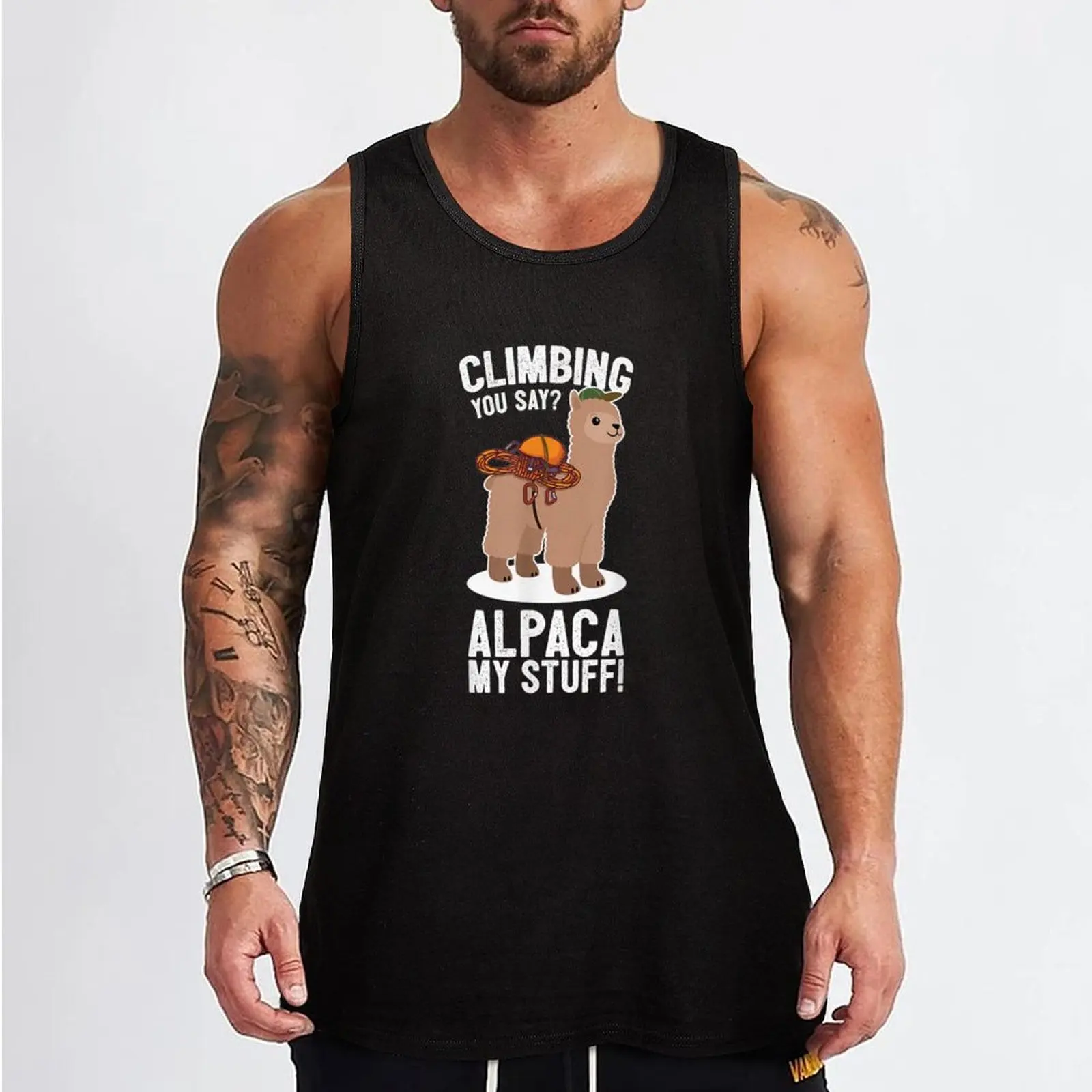 Rock Climber Mountain Bouldering I Alpaca Climbing Gear Tank Top Gym T-shirts for men T-shirt men