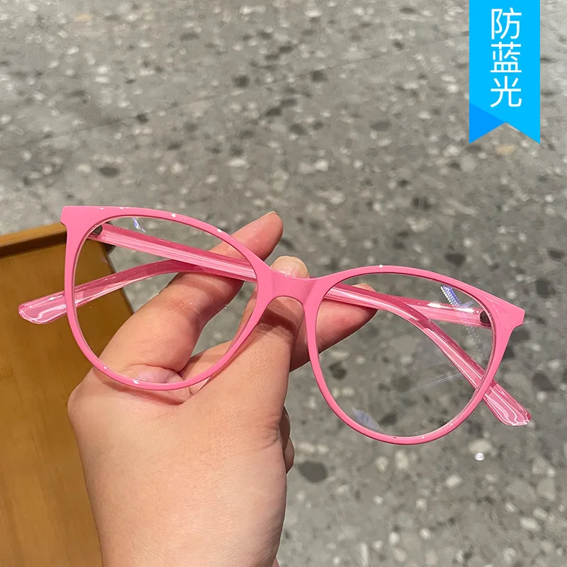 European American Stylish Eyeglasses Frame Round Shape Blue Light Blocking Glasses Women Hot Selling Men's Eyeglass