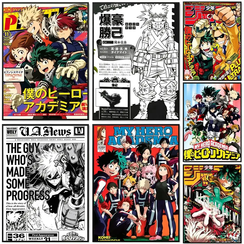 Character Bakugo Katsuki Poster Poster HD Printing Cyberpunk Style Wall Art Home Decor For Gaming Room Living Room Bedroom Gift