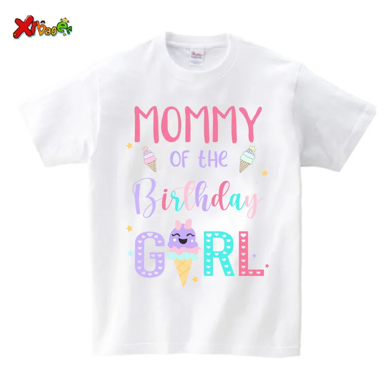 Family Outfit Matching Ice Cream Birthday Girl Sweet Family Shirt Party for Girls Party Clothes Outfit Baby Onesie Custom Name