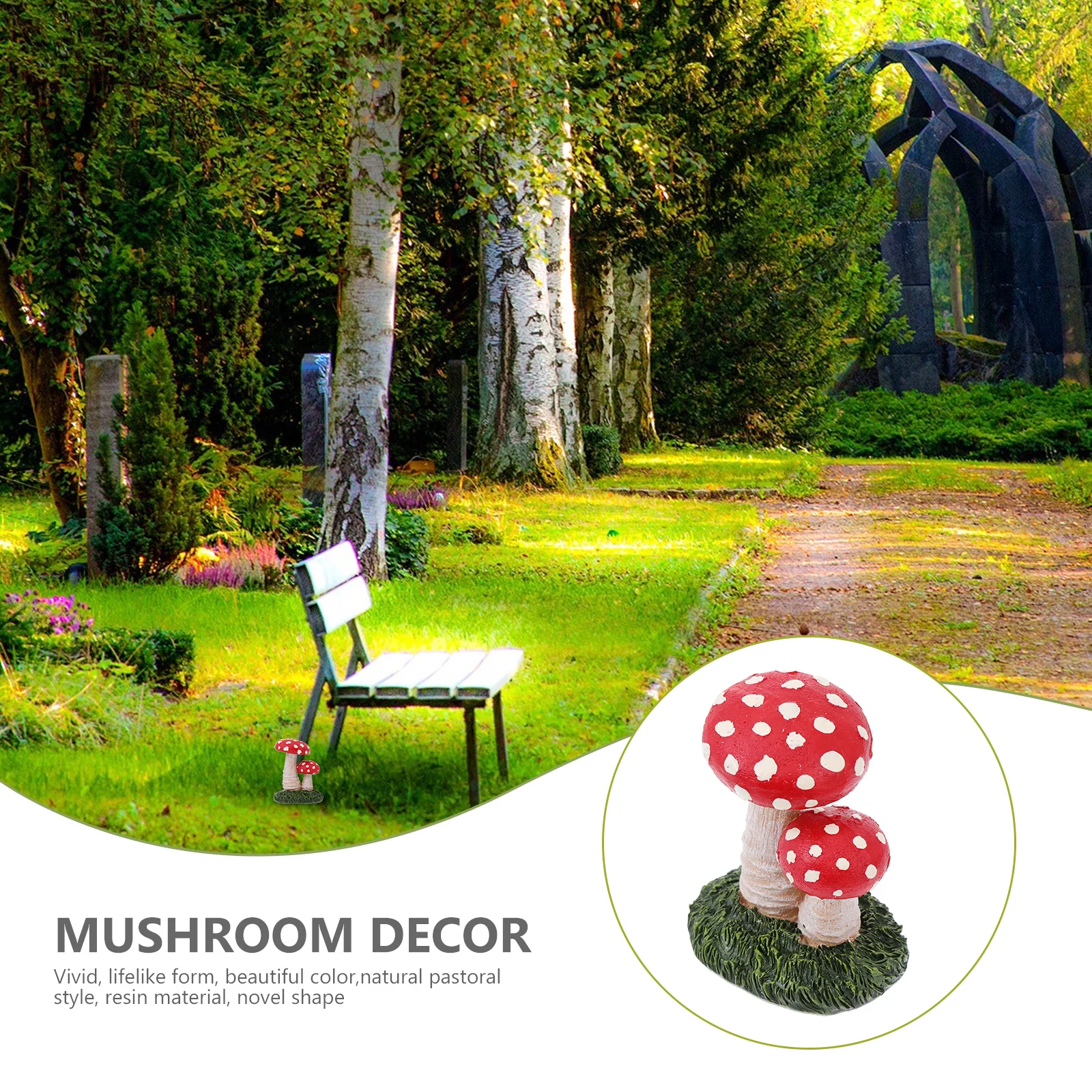 

1Pcs Resin Mushroom Craft Miniature Decorative Resin Mushroom Chic Design Suitable for Desks Bookshelves Cabinets
