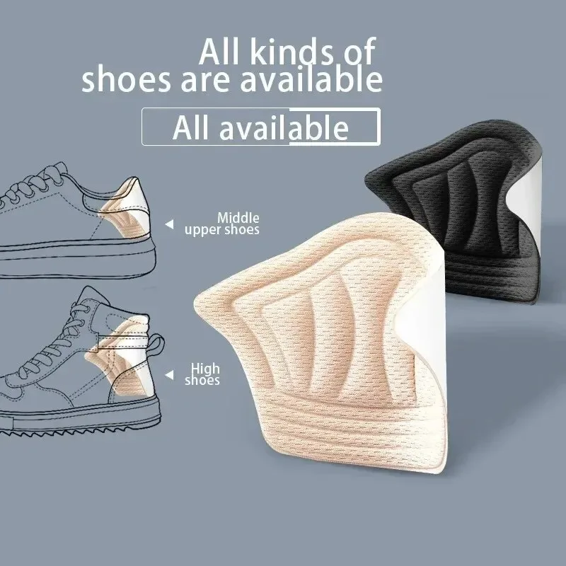 3 Pairs TPE Insole Heel Protector Back Sticker Insoles Patch Heel Pads for Sport Shoes Adjustable Size Antiwear Feet Pad