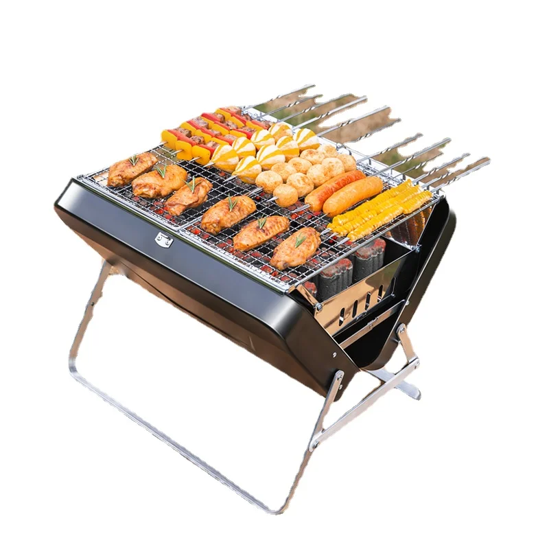 

YY Barbecue Stove Household Barbecue Grill Outdoor Barbecue Stove Portable Folding