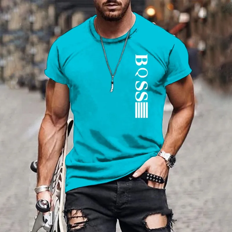 Camiseta de moda de verano para hombre, camisa de manga corta con estampado degradado 3D, estilo callejero, cuello redondo