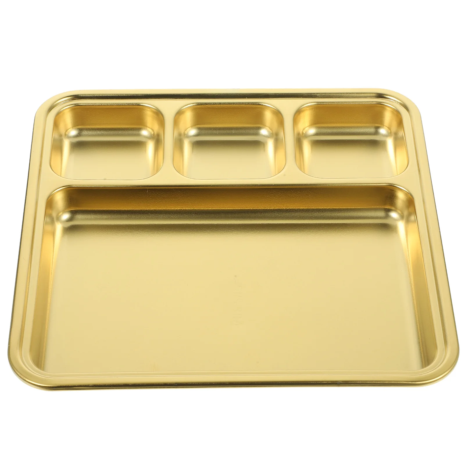 

Stainless Steel Multi Compartment Divided Plate Food Serving Plate For Breakfast Lunch Dumpling Kitchen Tableware Set