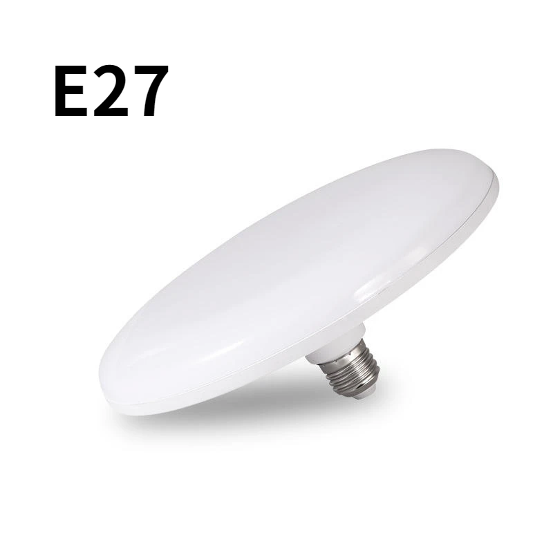 Bombilla LED E27 AC220V 20/30/40/60/100W, lámpara blanca de ahorro de energía, forma de OVNI, luz grande para el hogar, sala de estar y dormitorio