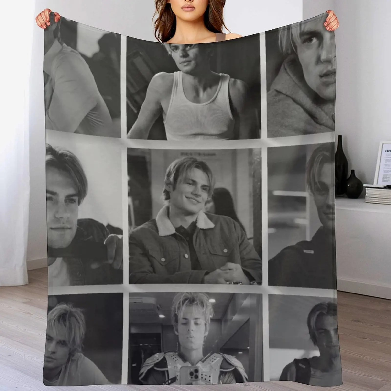 

Cole Walter Collage- Black and White- My Life with the Walter Boys Throw Blanket Cozy Warm Blanket for Bed Room Decor