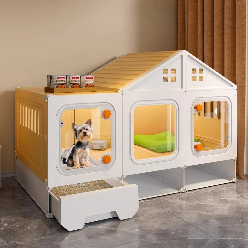 

Dog Cage Small Dog with Toilet Separation New Type One Bedroom One Living Room One Bathroom Dog Villa
