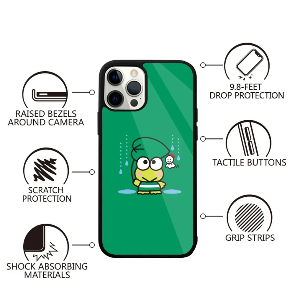 K-Kero K-Keroppi Phone Case Strong Magnetic For IPhone 15,14,13,Pro,Max,Plus,11,12,Mini For Magsafe Wireless Charging