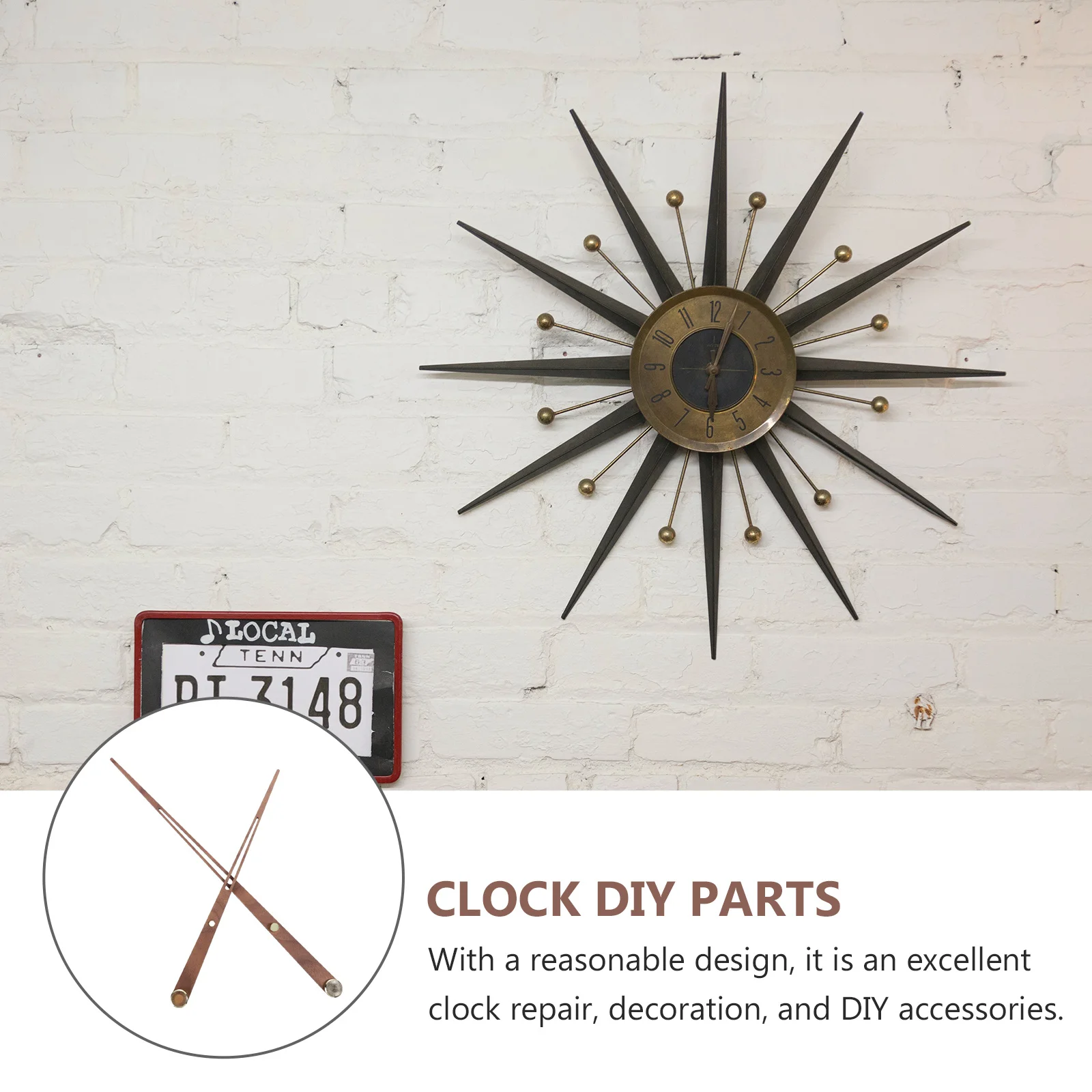 

1Set Clock Wooden Pointer DIY Accessories Safe Durable Easy to Install Excellent Craftsmanship Repair Decorative Parts