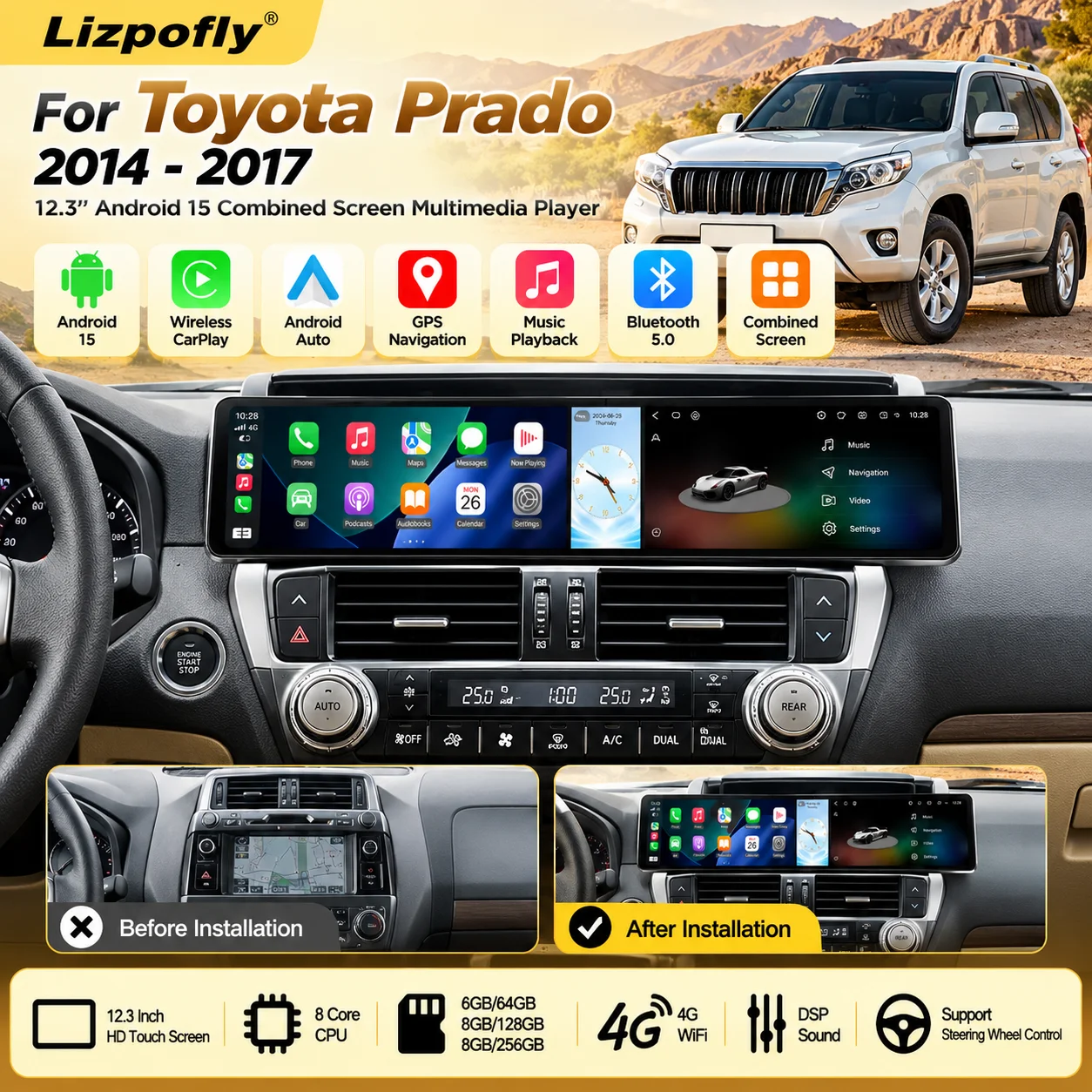 Lizpofly CarPlay GPS 12.3