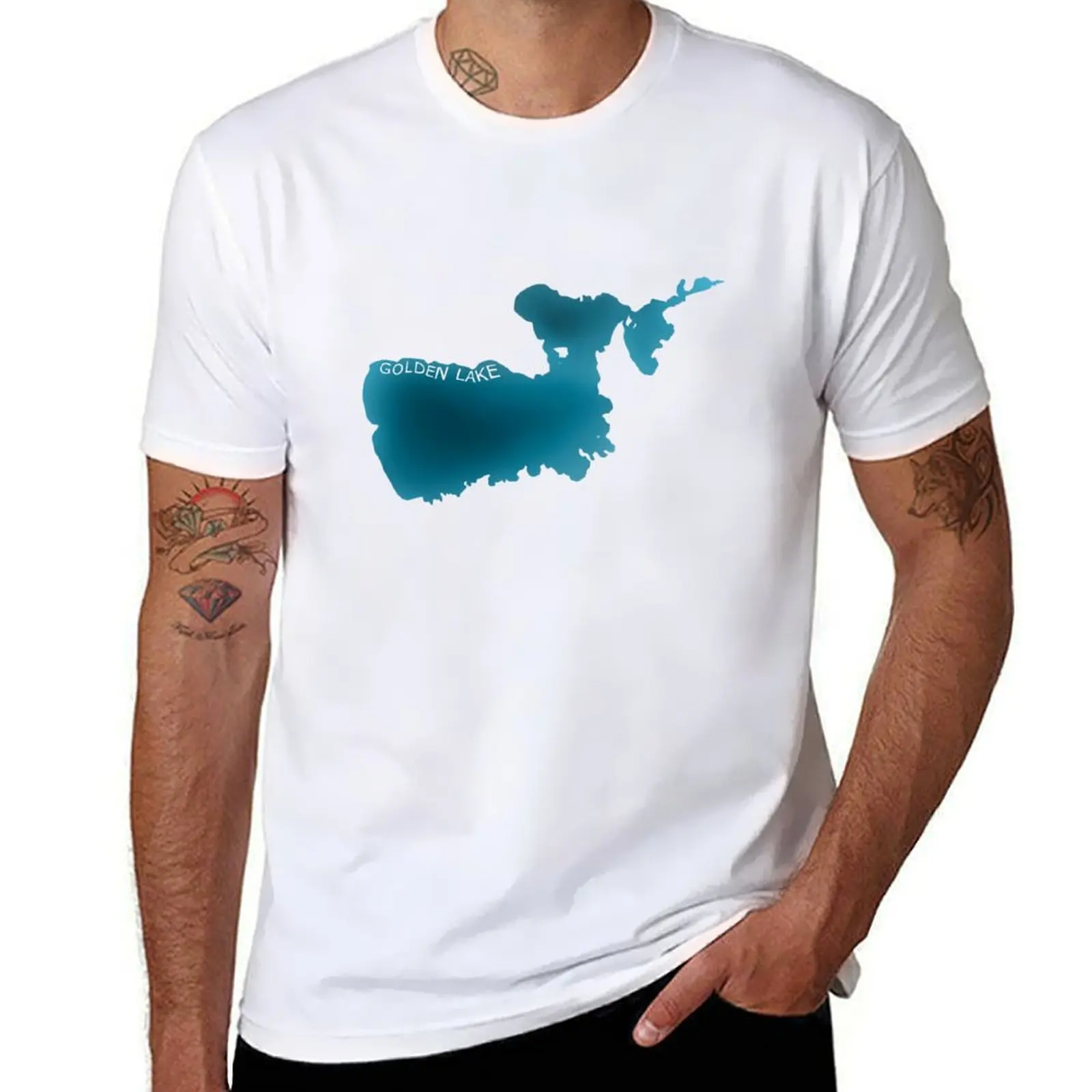 

Golden Lake Map Online T-Shirt t shirts for man cotton t shirt man luxury
