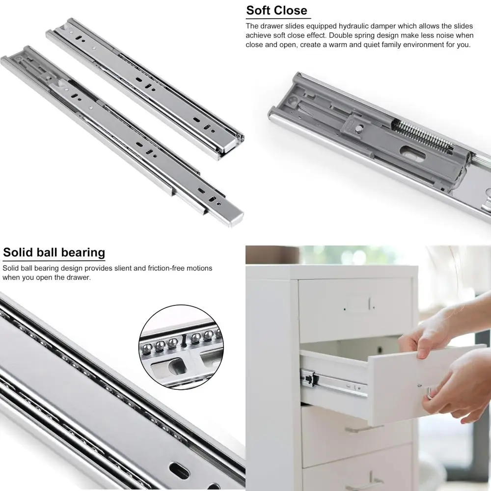 

Сверхмощные направляющие для выдвижных ящиков с шарикоподшипниками, 12 пар боковых креплений, закрывающиеся под углом, скользящее оборудование большой емкости для каби