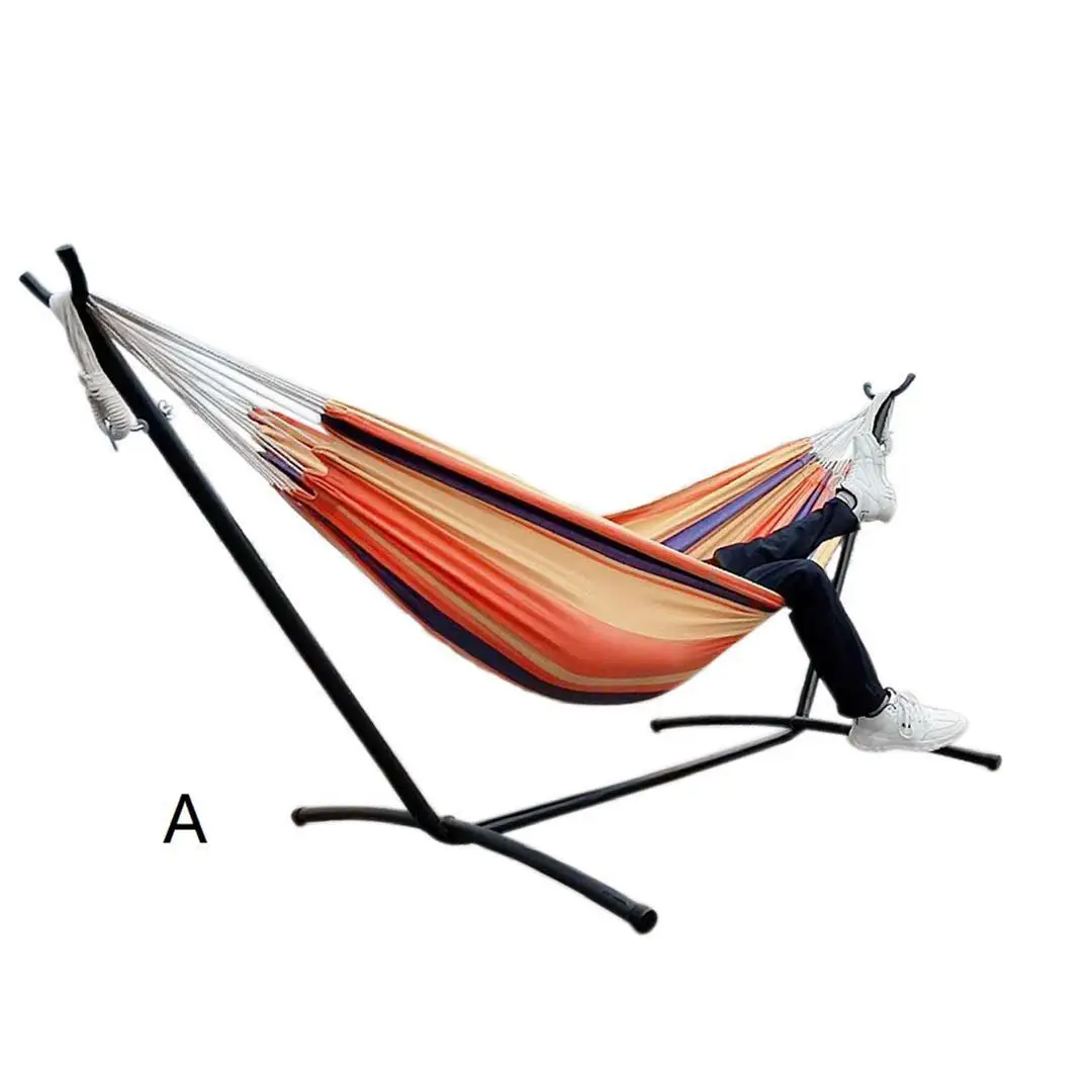 

Woqi Best-selling Outdoor Indoor Nylon Cotton Double Hammock with Space-Saving Steel Stand