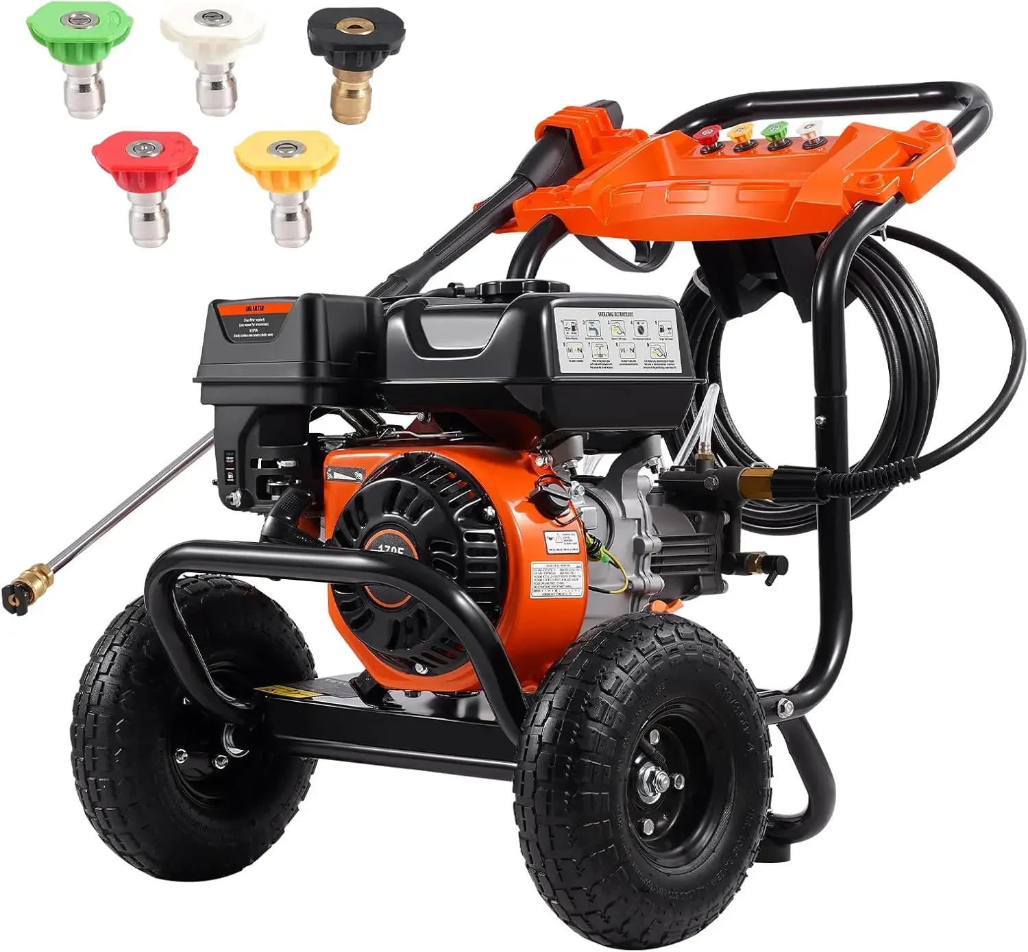 Gas Pressure Washer, 3500 PSI 2.6 GPM, Gas Powered Pressure Washer with Aluminum Pump, Spray Gun and Extension Wand