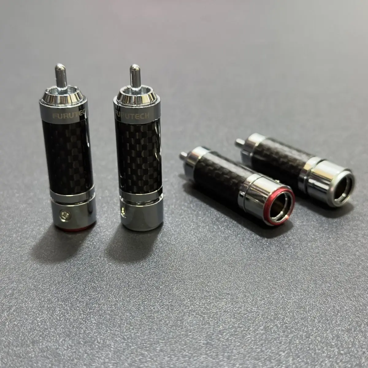 Furutech CF-102(R) flagship carbon fiber rhodium-plated RCA Lotus Head solderless self-locking terminal Lotus socket plug