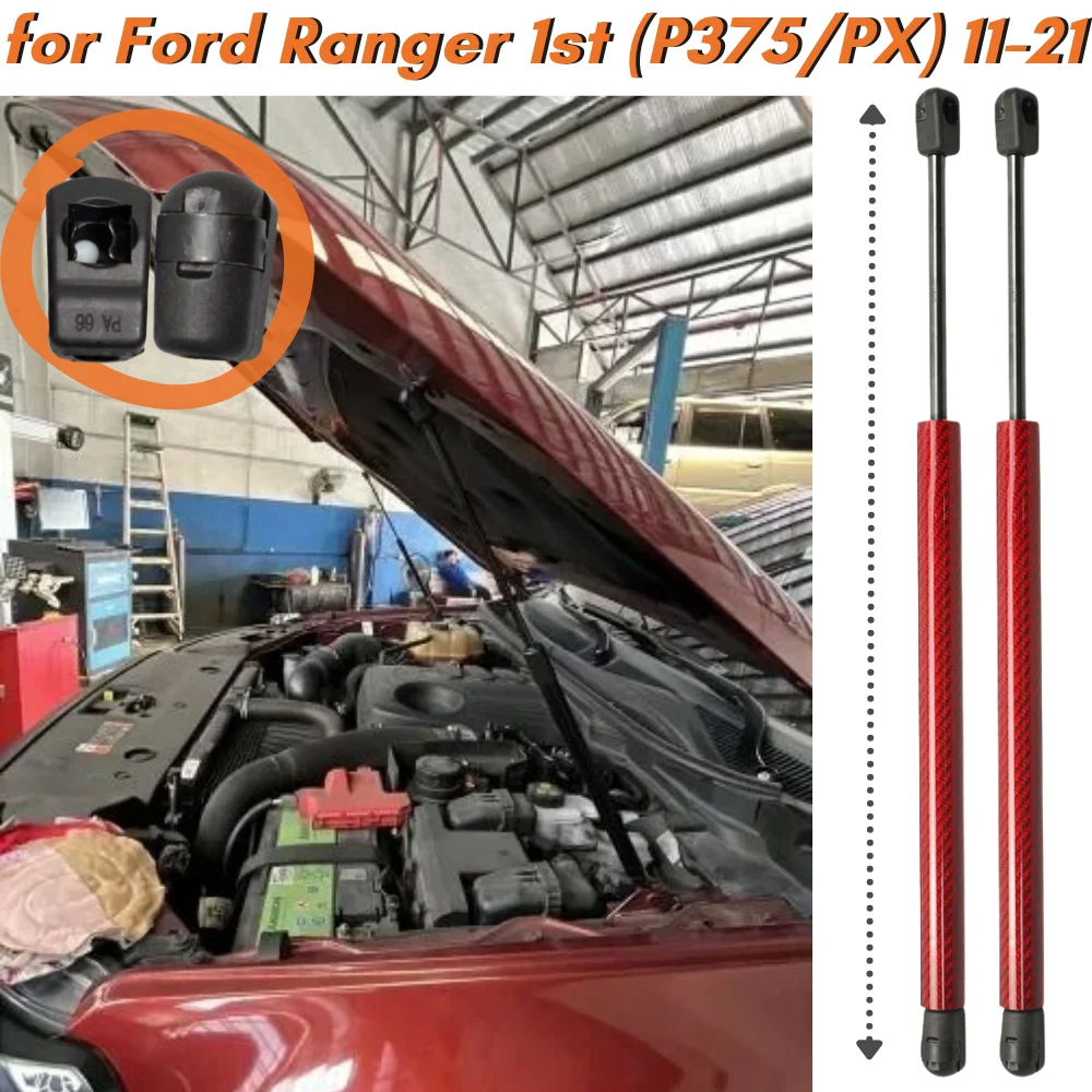 

Qty(2) Hood Struts for Ford Ranger 1st (P375/PX) 2011-2021 Front Bonnet Gas Springs Shock Absorbers Lift Supports Dampers