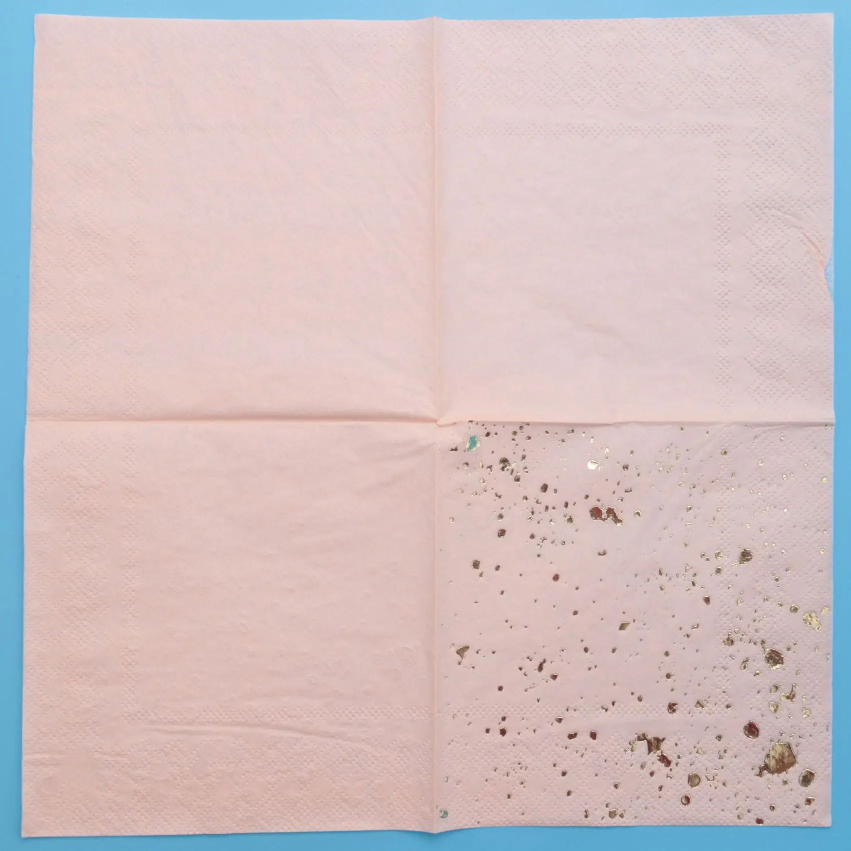 مجموعة أدوات مائدة للاستعمال مرة واحدة من ملمس الرخام الوردي الذهبي 80X مناديل ورقية #5