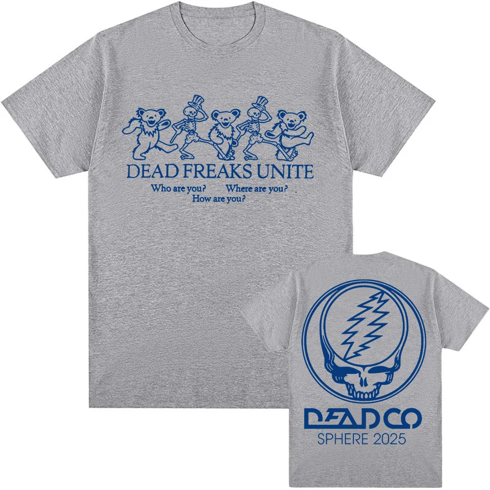 Dead Forever Sphere Heather T-shirt Short Sleeve Summer Cotton Tshirts for Male DEAD & COMPANY Rock Band Graphic T Shirt Unisex