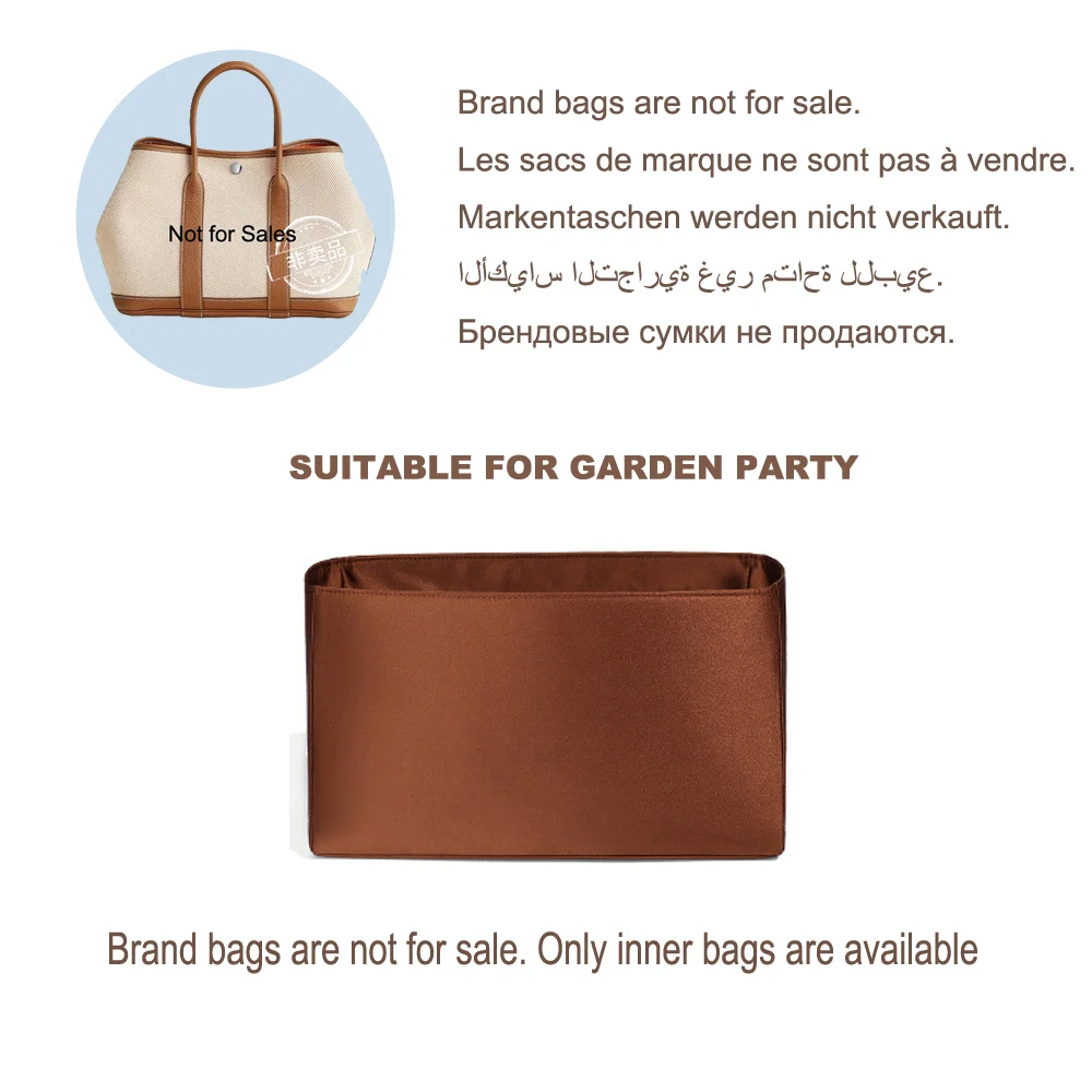 

High Quality Bag Organizer for Hermes Garden Party Acetate Satin Inner Storage Bag Support, Soft Material,No Damage to your bag