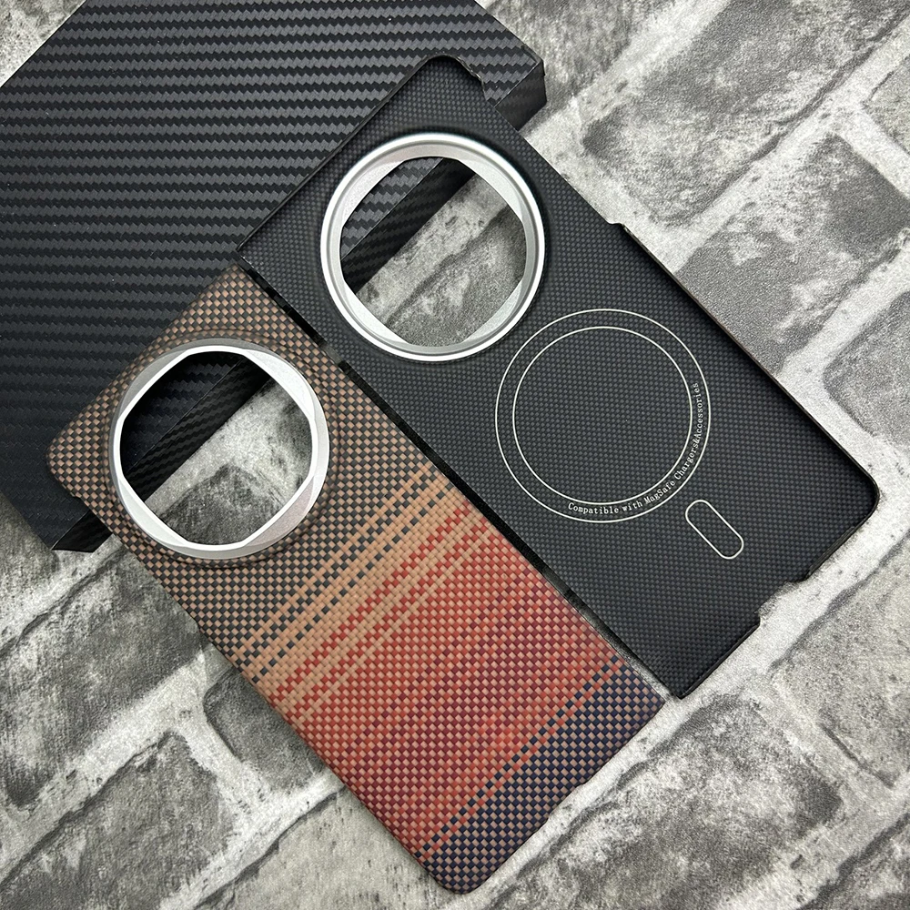 

For Magsafe Case For Huawei Mate X6 Real Carbon Fiber Magnetic Fold Cover for Huawei Mate X6 Aramid Fiber Case Capa