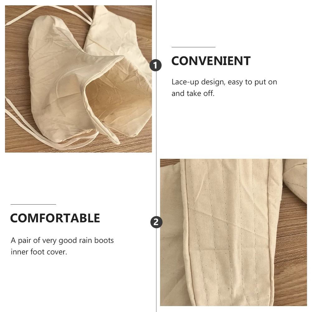 

Quality Cotton Rain Boots Foot Cover Sweat-Absorbent Lace-Up Design Moisture Proof Inner Cover for Adult Men Women