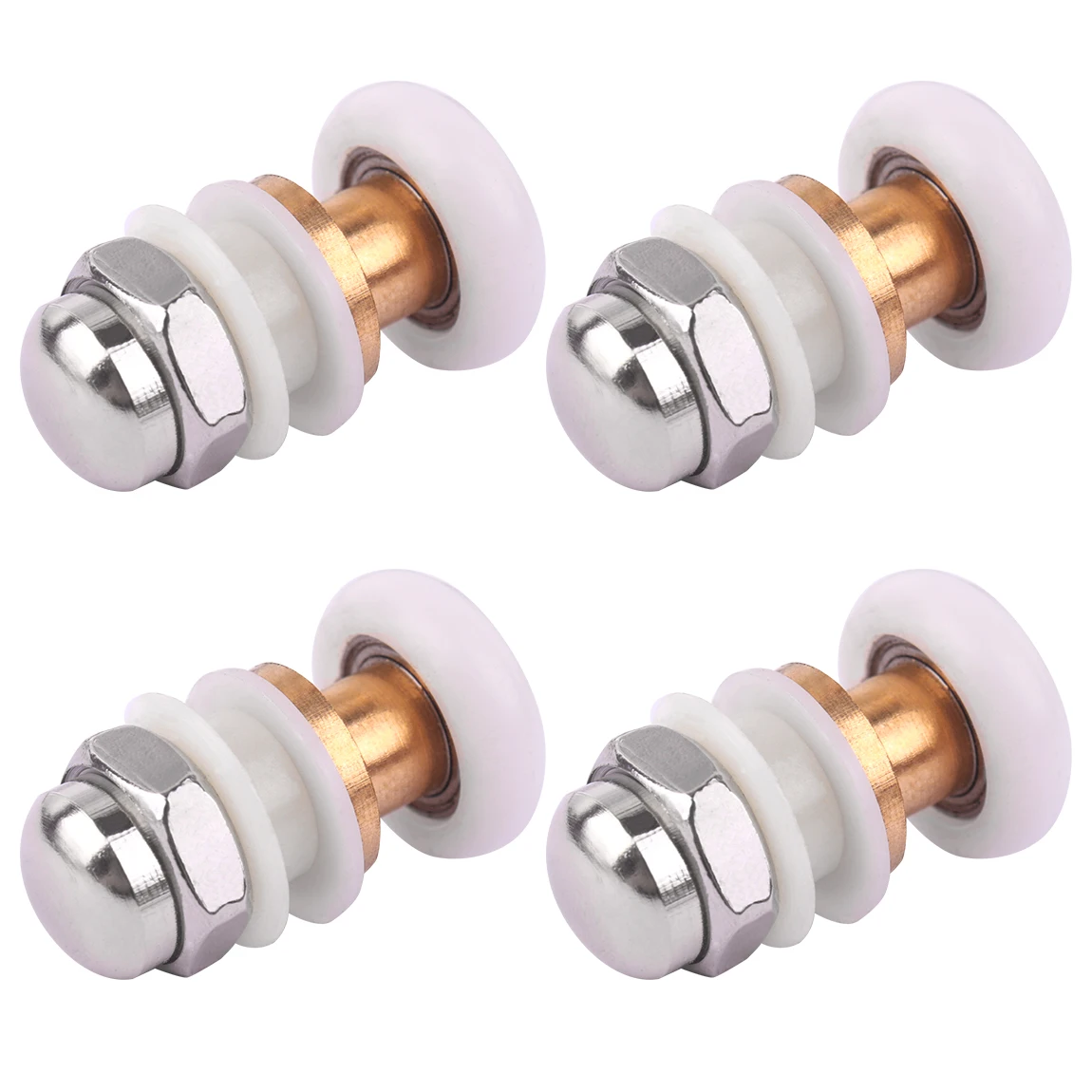 4PCS 20/23/25/27mm Diameter Shower Glass Sliding Door Hanging Wheel Roller Bathroom Sliding Cabinet Eccentric Pulleys