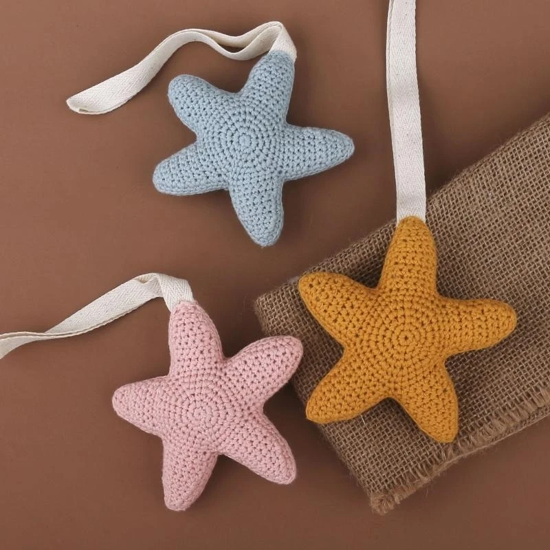 M76C نجمة خماسية بيبي لهاية حامل مصاصة الطفل معلقة الزينة القطن