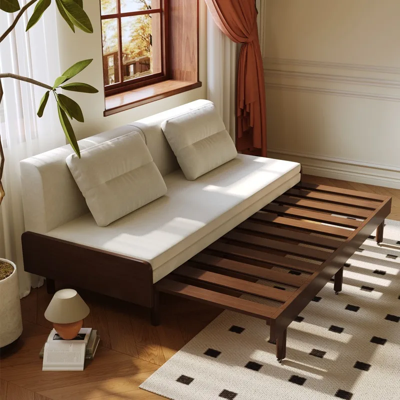 Folding dual-purpose pull-out bed, multi-functional sitting and lying nap expansion bed in the living room