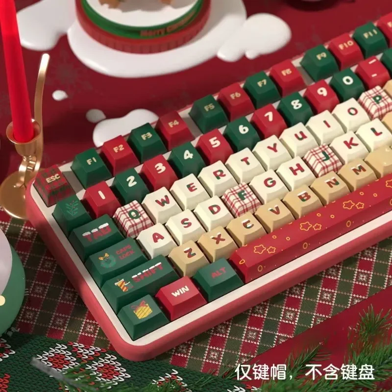 Christmas Eve Theme Keycap Set Creative Custom 138/158keys PBT Key Caps Mechanical Keyboard Accessory MDA Cherry Profile Keycaps